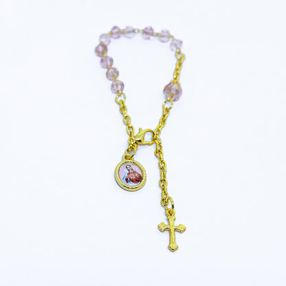 Pulseira Cristal - Imaculado Coração de Maria