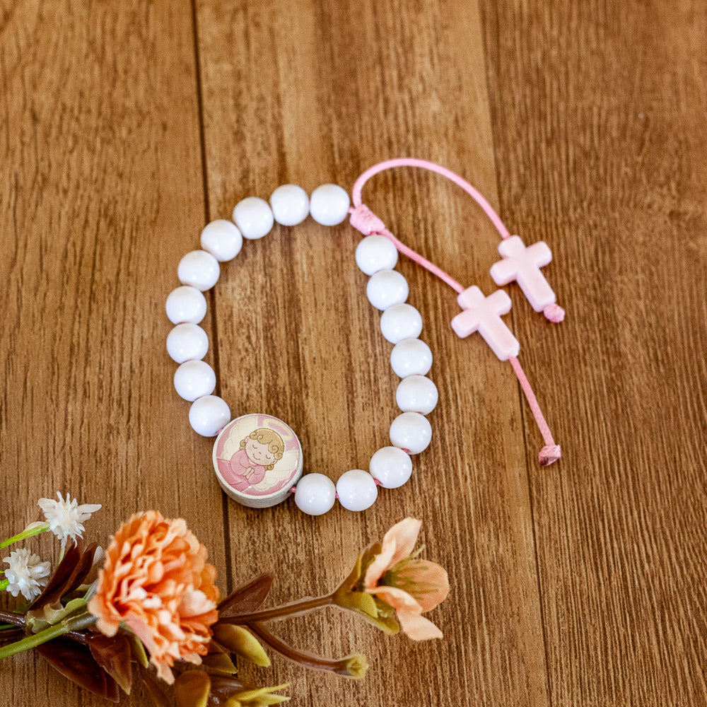 Pulseira Infantil - Anjo Rosa