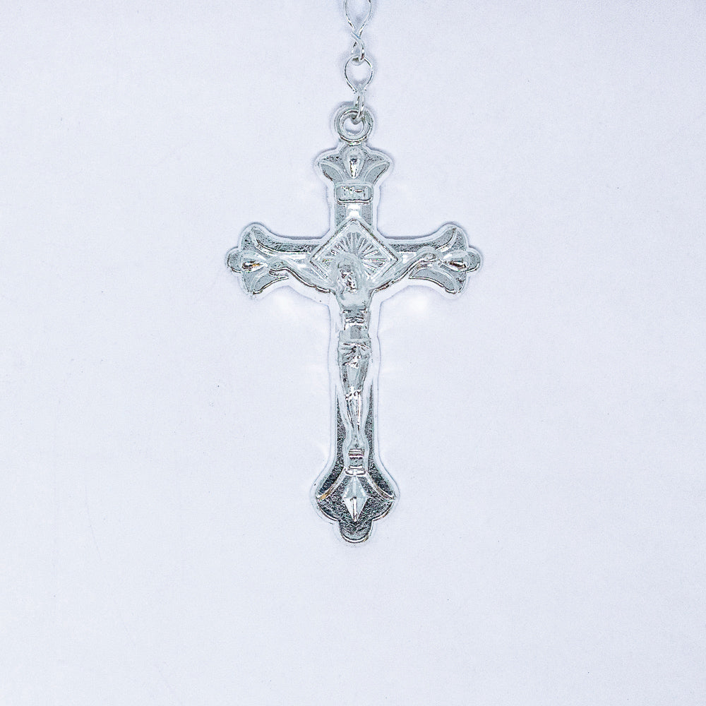 Terço Cristal 6mm Azul - Nossa Senhora das Graças