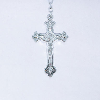 Terço Cristal 6mm Azul - Nossa Senhora das Graças