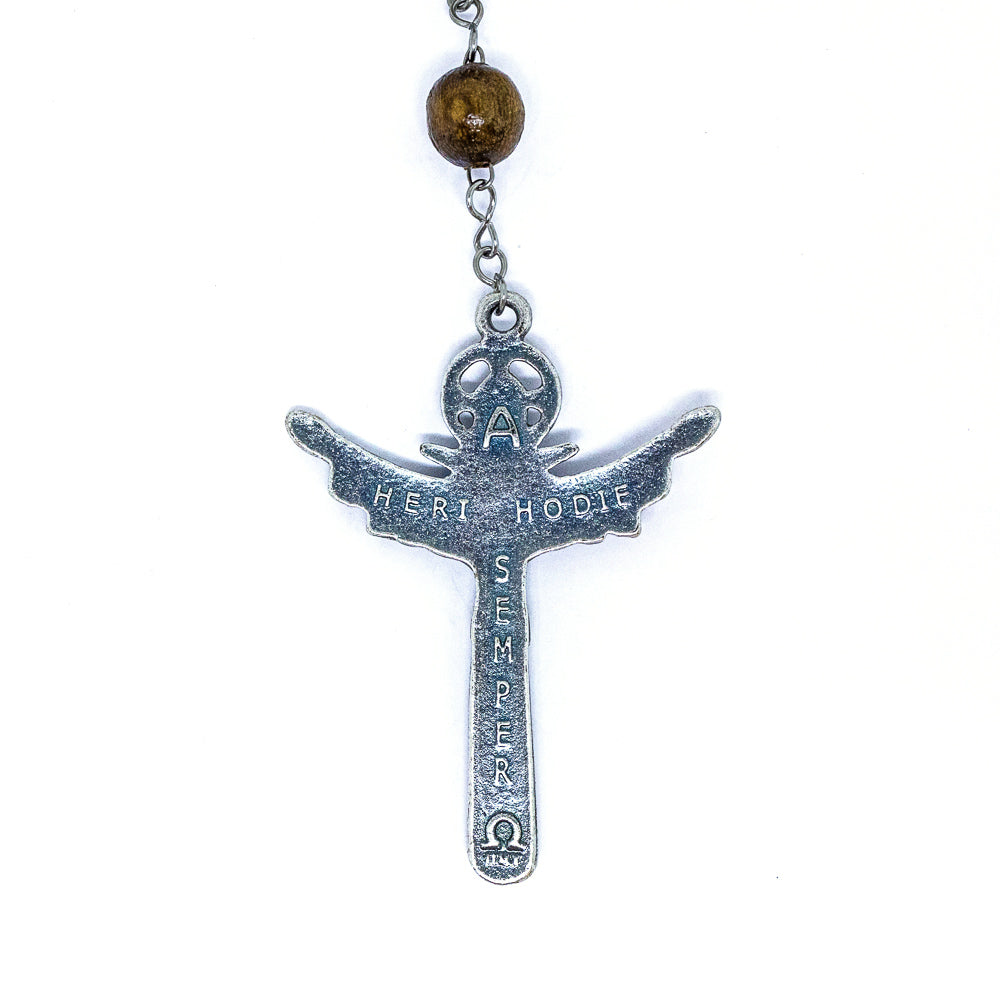 Terço 8mm Madeira Com Caixa Acrílica - Nossa Senhora de Fátima