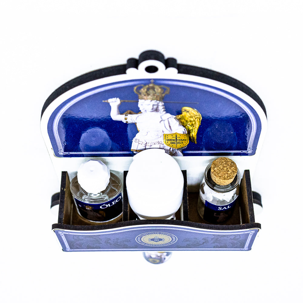 Porta Chave com Kit Sal, Água e Óleo - São Miguel Glorioso - Hesed