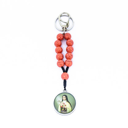 Chaveiro Dezena Com Medalha Resinada  Santa Teresinha
