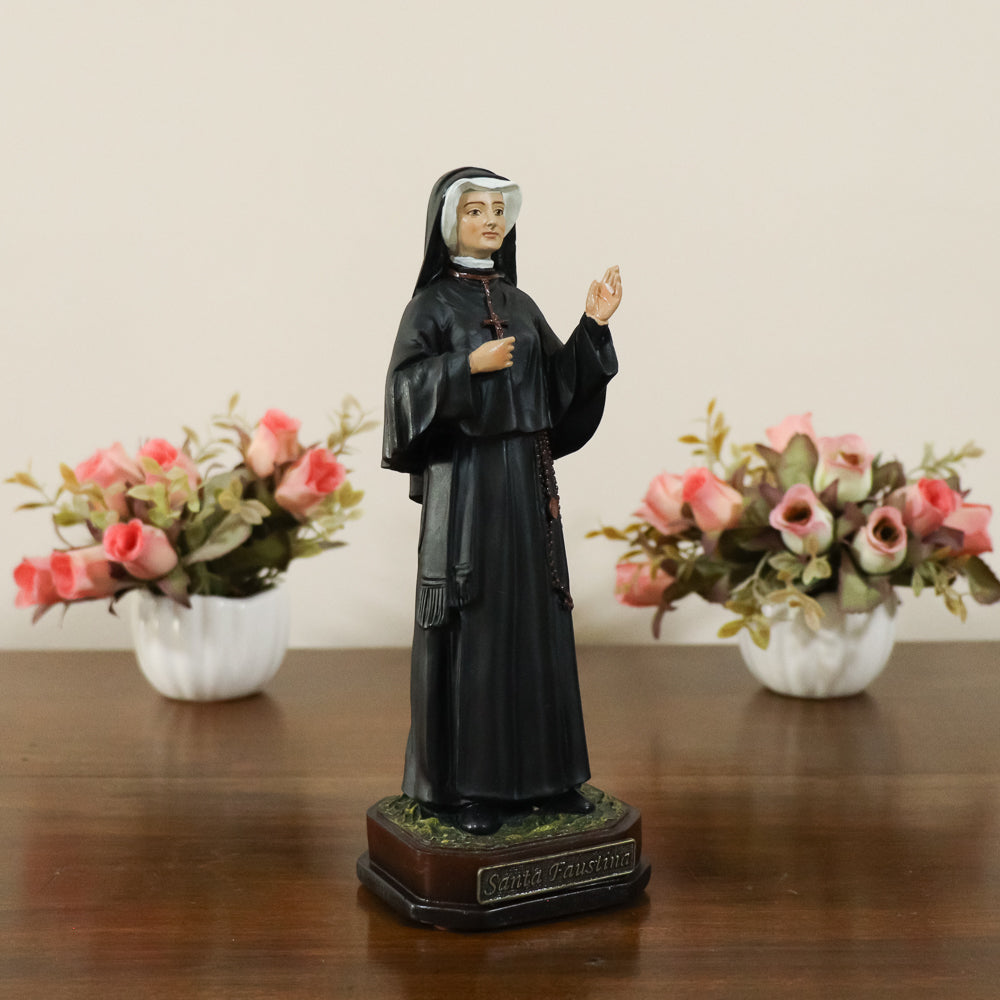 Imagem Santa Faustina 20 cm resina