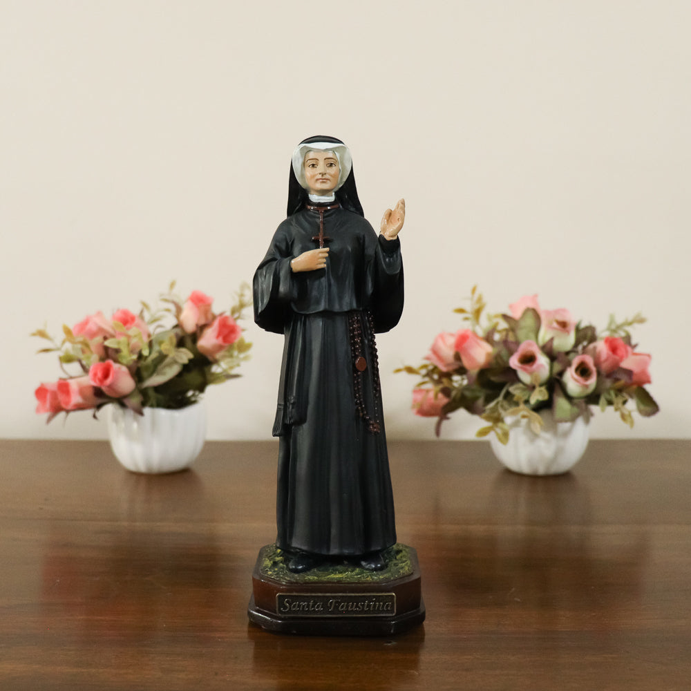 Imagem Santa Faustina 20 cm resina
