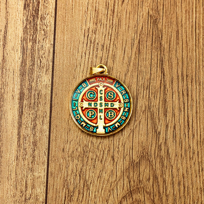 Medalha de São Bento 30 mm Dourada - Resinada