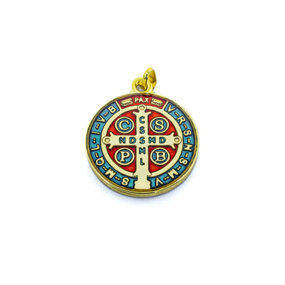 Medalha de São Bento 30 mm Dourada - Resinada