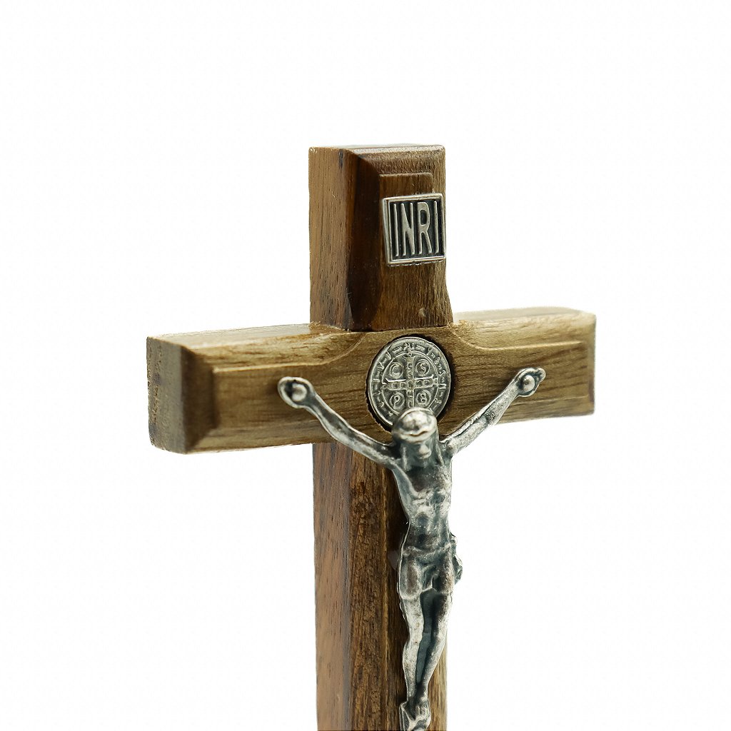 Cruz de Mesa - 9cm Prata Velha