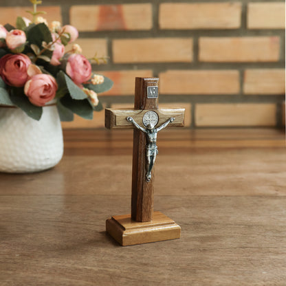 Cruz de Mesa - 9cm Prata Velha