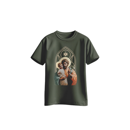 Camiseta Infantil de São José Verde Musgo