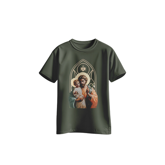 Camiseta Infantil de São José Verde Musgo