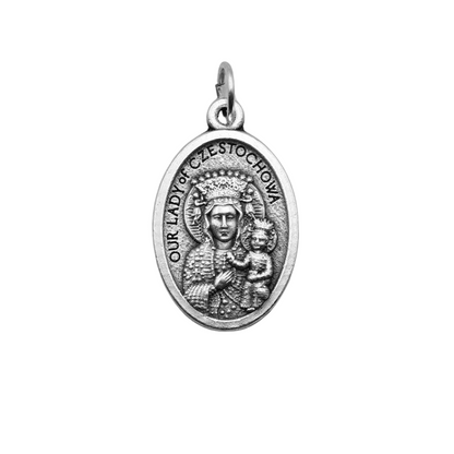 Medalha São João Paulo II e Nossa Senhora Czestochowa - Italiana