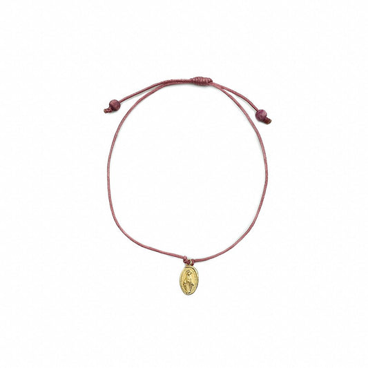 Pulseira regulável fio fino rosé Nossa Senhora das Graças
