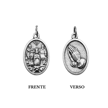 Medalha Divino Pai Eterno e Mãos Rezando - Italiana