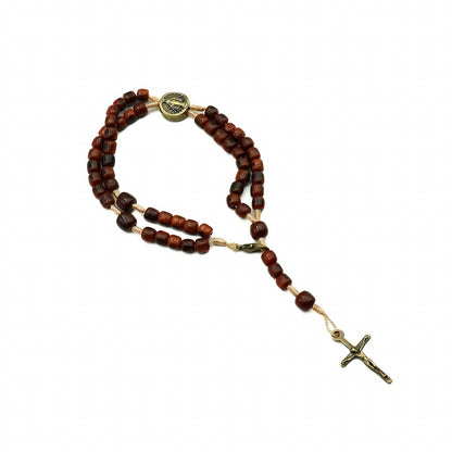 Pulseira Terço Nossa Senhora das Graças madeira