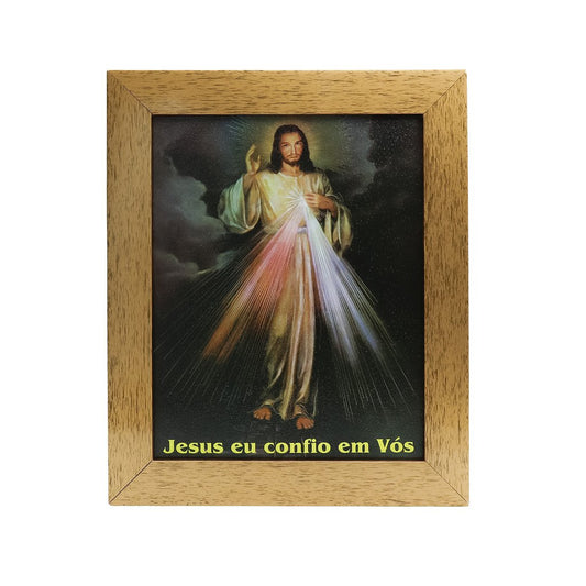 Quadro 20 x 25 moldura Dourada Jesus Misericordioso