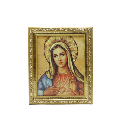 Quadro Imaculado Coração de Maria 20X25 Moldura Simples