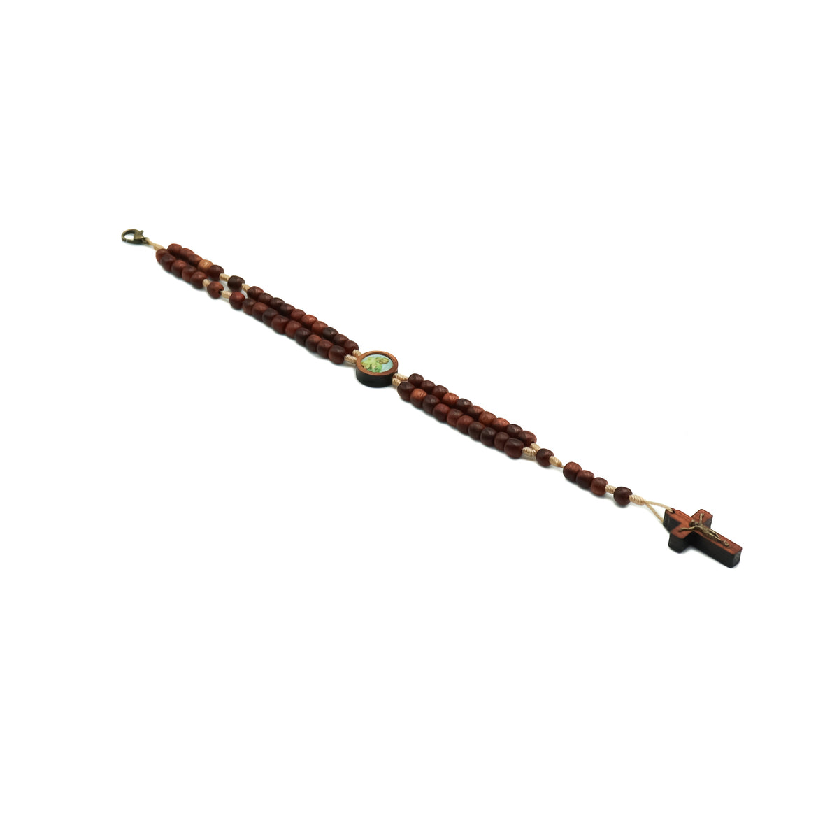 Pulseira Terço com Crucifixo e entre o meio São José