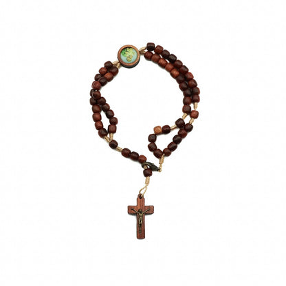 Pulseira Terço com Crucifixo e entre o meio São José