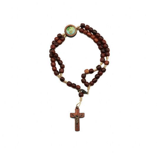 Pulseira Terço com Crucifixo e entre o meio São José