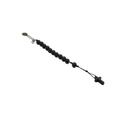 Pulseira Dezena São Bento com Medalha - pedra vulcânica