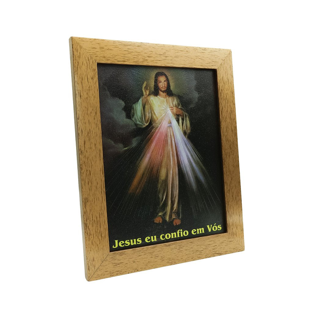 Quadro 20 x 25 moldura Dourada Jesus Misericordioso