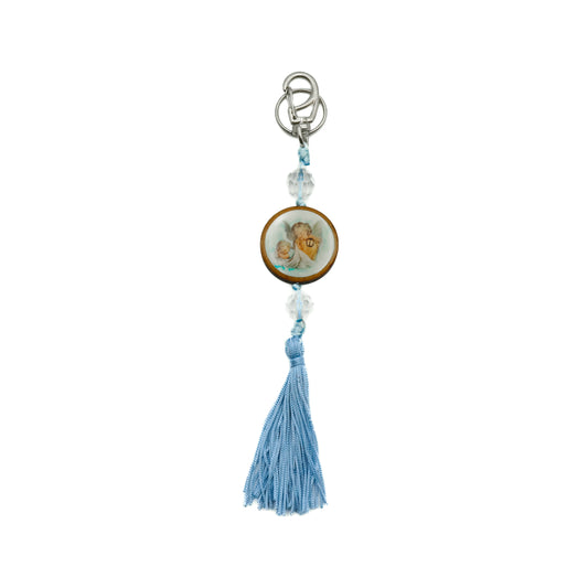 Chaveiro Anjo da Guarda  Tassel Azul