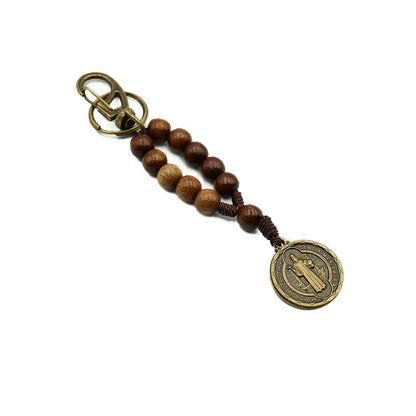 Chaveiro Dezena São Bento - Madeira