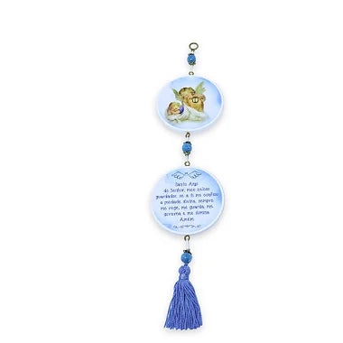 Adorno Infantil Anjo da Guarda Branco e Azul