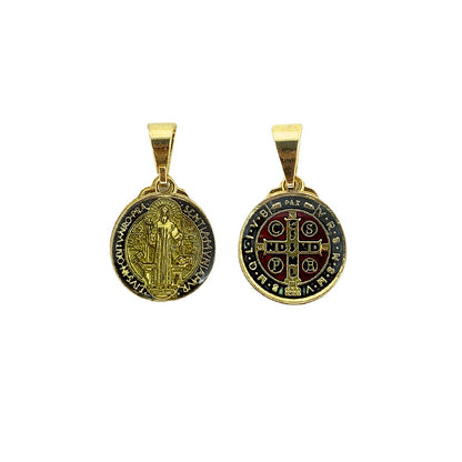 Medalha de São Bento 13 mm Dourada - Resinada