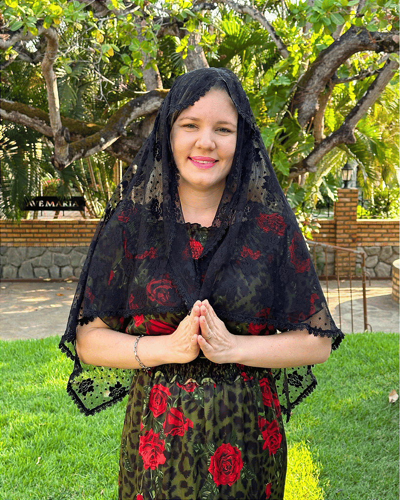 Véu Preto Para Santa - Modelo Retangular