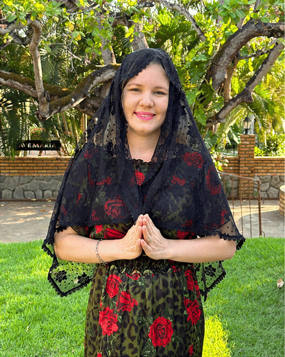 Véu Preto Para Santa - Modelo Retangular