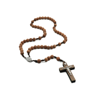 Terço São Miguel com reliquia da gruta de São Miguel madeira 8mm