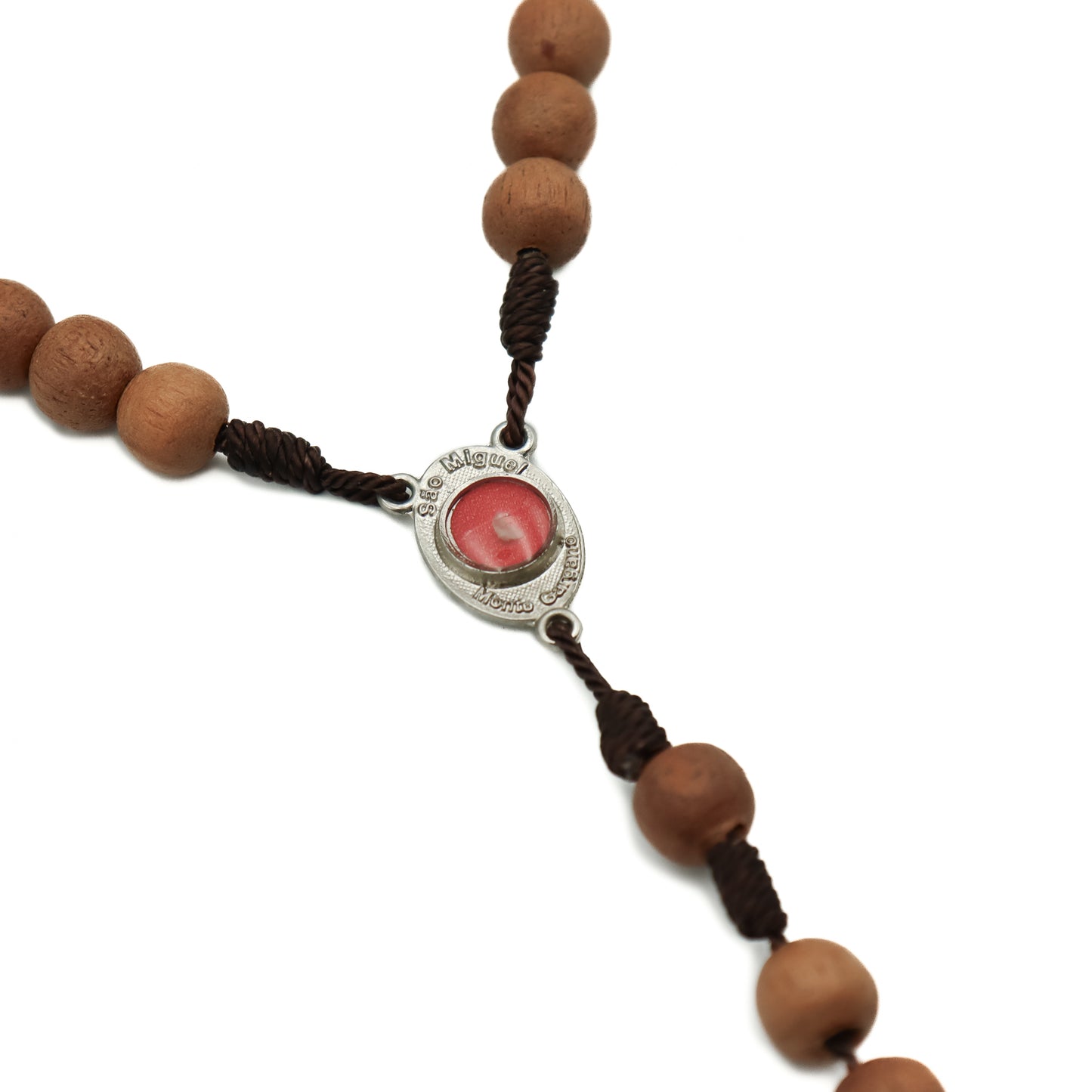 Terço São Miguel com reliquia da gruta de São Miguel madeira 8mm