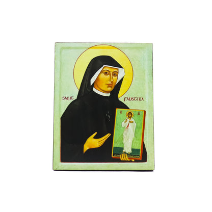 Ícone  14 x 11 Madeira - Santa Faustina