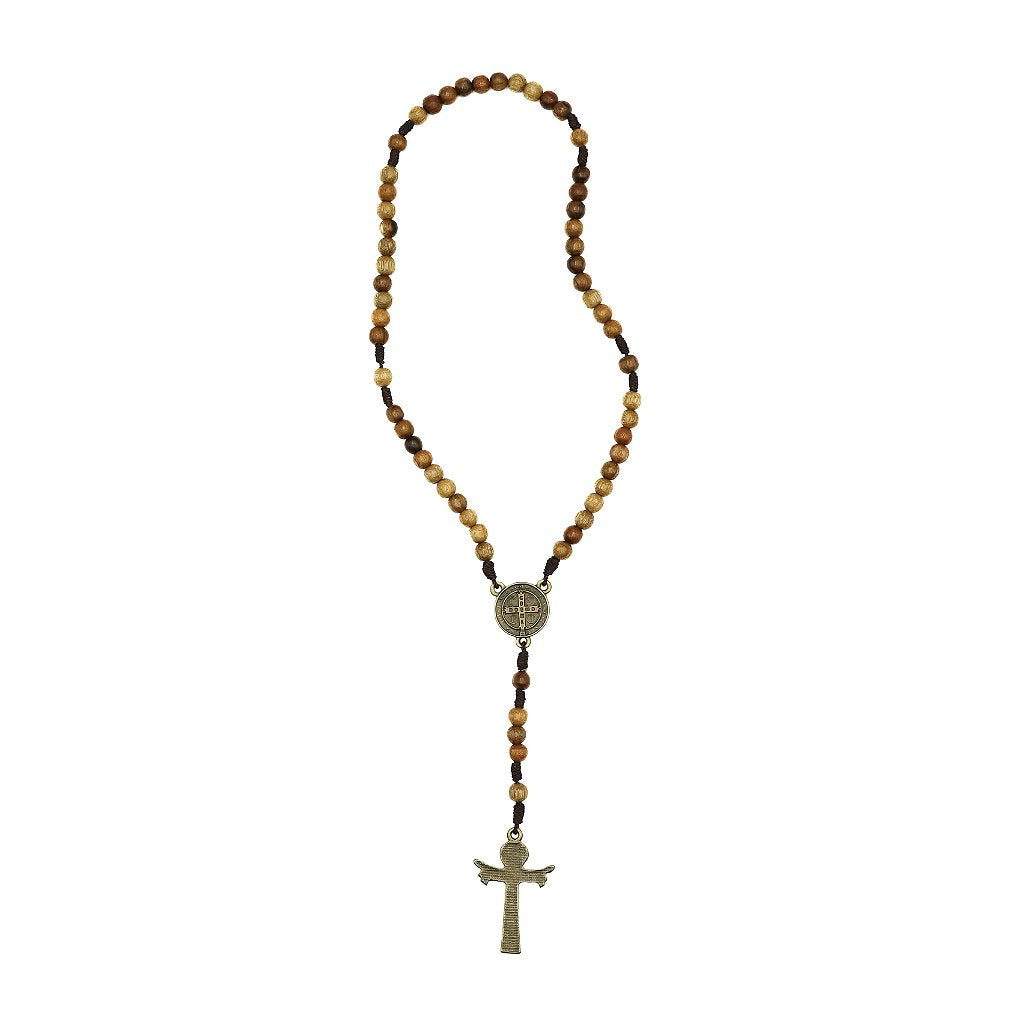 Terço 6mm Madeira São Bento Entre o meio Medalha