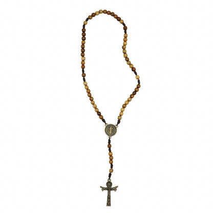 Terço 6mm Madeira São Bento Entre o meio Medalha