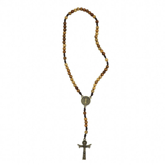 Terço 6mm Madeira São Bento Entre o meio Medalha