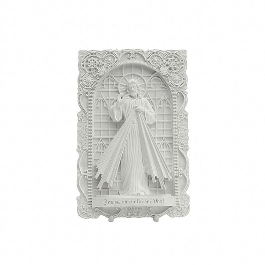 Quadro Branco de Resina Jesus Misericordioso - Instituto Hesed