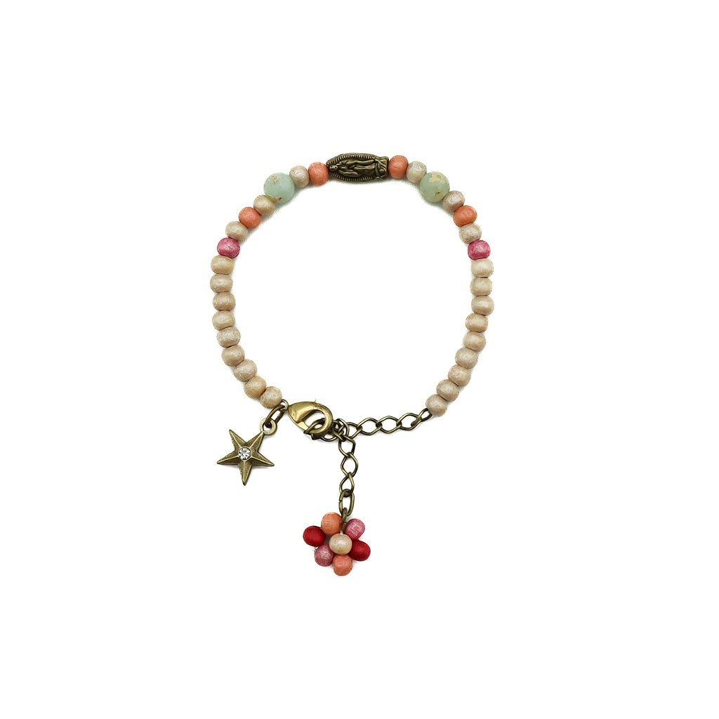 Pulseira Mariana Color 4mm Nossa Senhora de Guadalupe