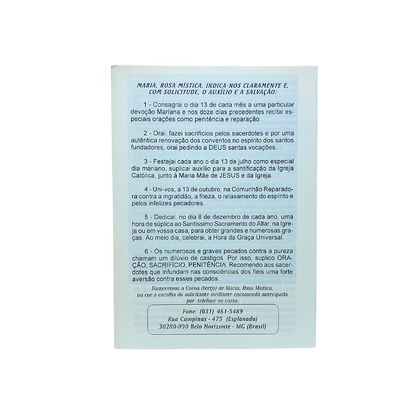 Folheto Coroa de Rosa Mística