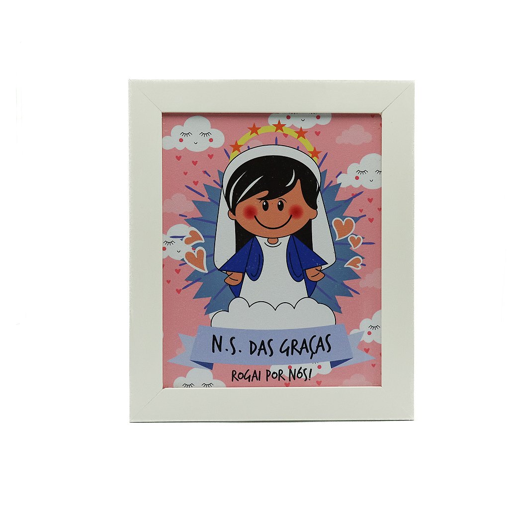 Quadro Infantil Liso Branco 20 x 25cm - Nossa Senhora das Graças