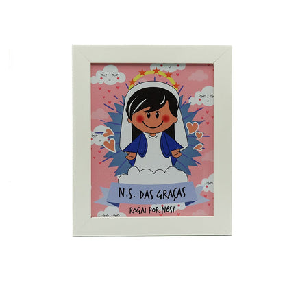 Quadro Infantil Liso Branco 20 x 25cm - Nossa Senhora das Graças
