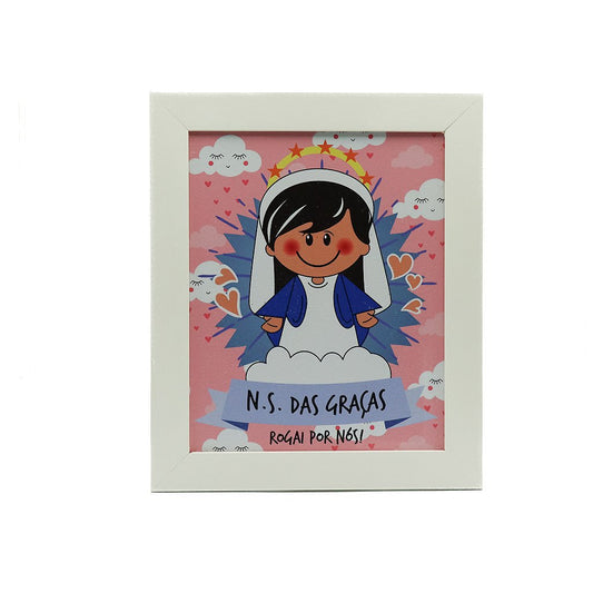 Quadro Infantil Liso Branco 20 x 25cm - Nossa Senhora das Graças