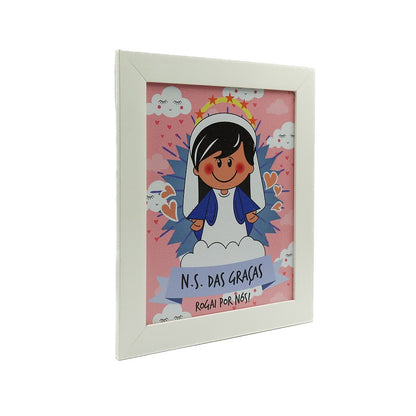 Quadro Infantil Liso Branco 20 x 25cm - Nossa Senhora das Graças