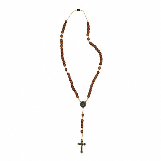 Terço Colar São Bento 6mm Triângulo e Cruz