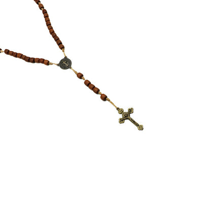 Terço Colar São Bento 6mm Triângulo e Cruz