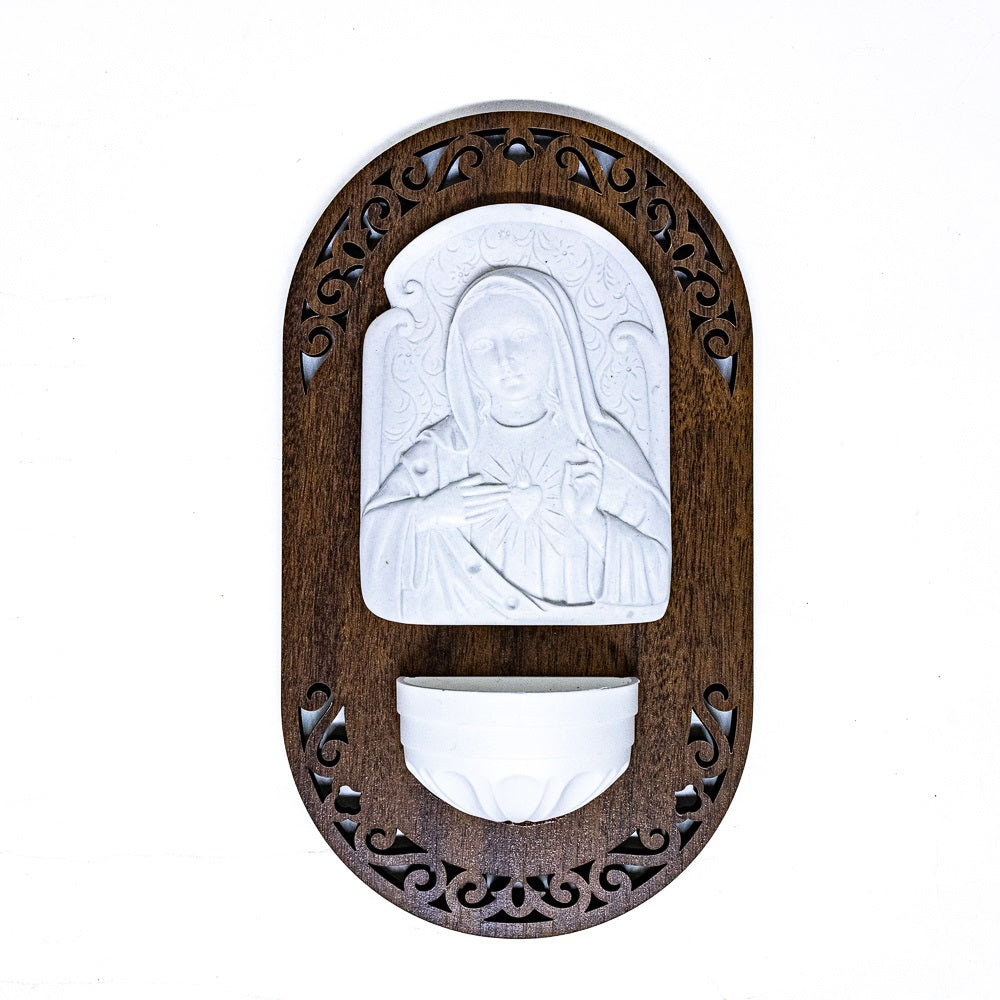 Pia Água Benta Devocional - Imaculado Coração de Maria