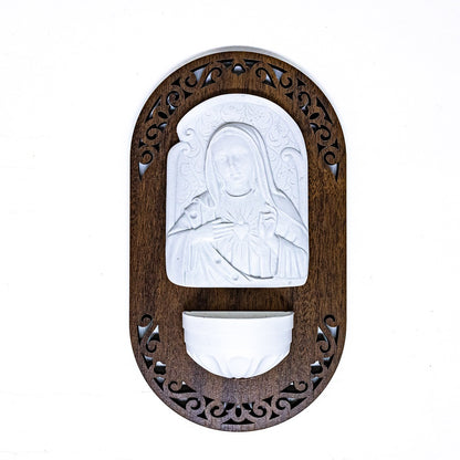 Pia Água Benta Devocional - Imaculado Coração de Maria