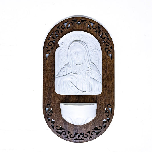 Pia Água Benta Devocional - Imaculado Coração de Maria